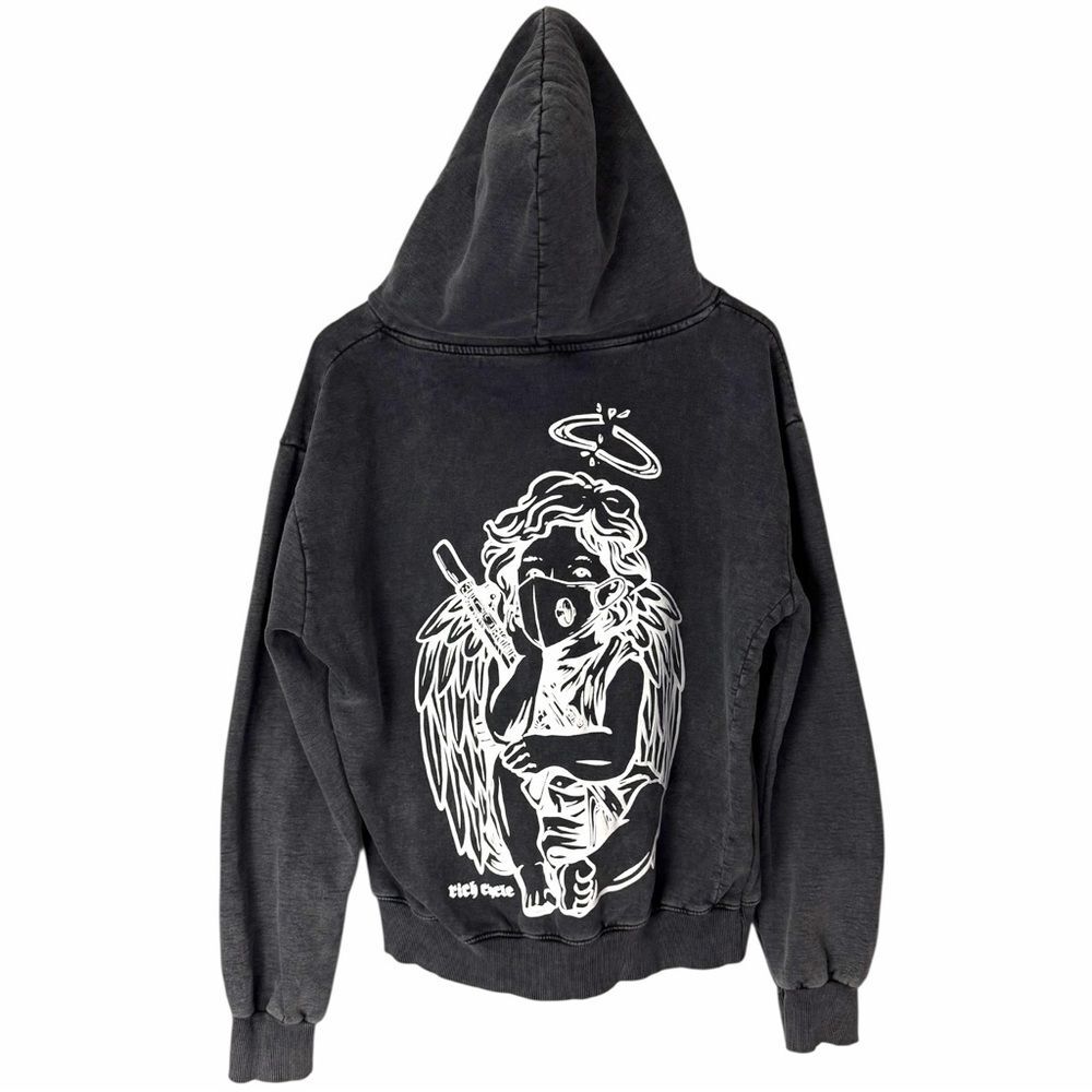 NWOT Rich Cycle Vintage Black Grey Hoodie Mens Medium - Picture 6 of 8